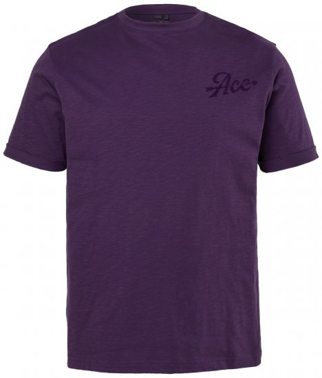 JP1880 850985 Majica s printom na prsima Tamnoljubičasta TALL - TALL T-shirts - Majice za Visoke Muškarce