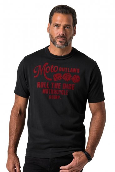 JP1880 851002 Majica s printom na prsima Crna TALL - TALL T-shirts - Majice za Visoke Muškarce