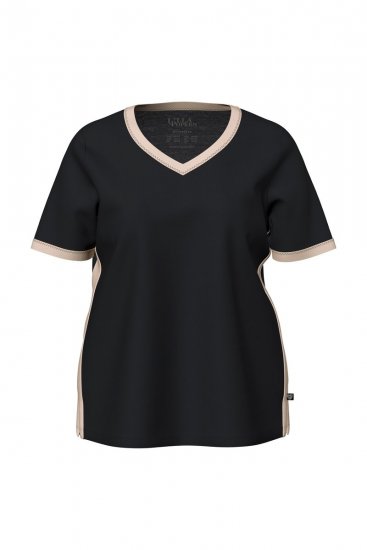 Ulla Popken 851245 Pidžama s prugama Crna - Pidžame/Loungewear - 