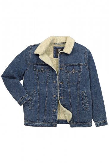 JP1880 851363 Traper jakna s teddy podstavom Denim plava - Jakne - Muške Jakne Veliki Brojevi