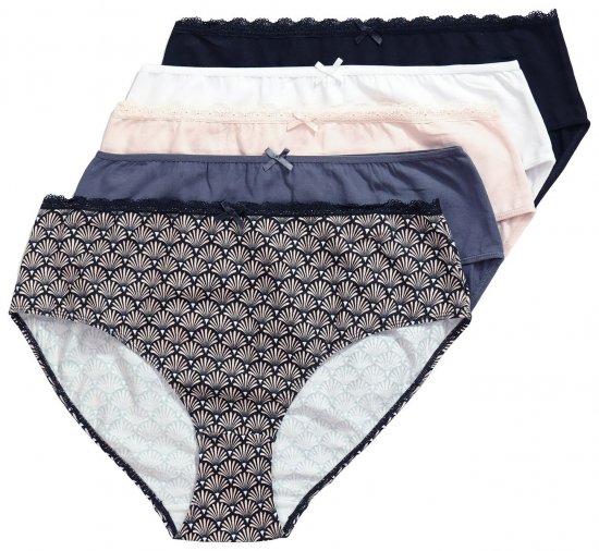 Ulla Popken 851730 Uzorkovane gaćice 5 kom Bež - Gaćice - 