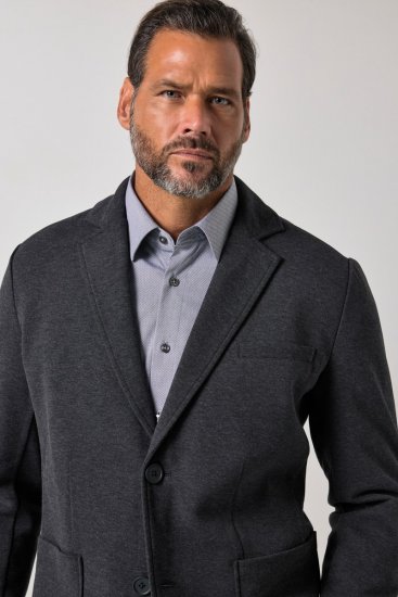 JP1880 Naples Flexnamic Jersey sako Tamnosiva melanž - Odijela - Muška Odijela Veliki Brojevi