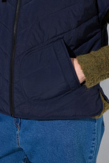 Ulla Popken 851785 Oversize prošiveni prsluk s kapuljačom Tamnoplava - Prsluci - 