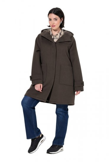 Ulla Popken 851803 Duffle kaput Tamnosmeđa - Kaputi - Ženski kaputi velikih veličina