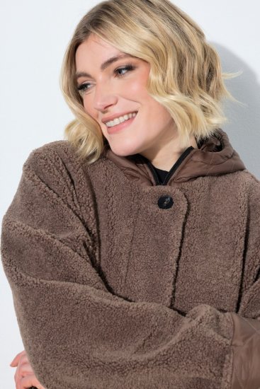 Ulla Popken 851809 Teddy jakna Svijetlosmeđa - Jakne - Jakne za žene velikih veličina