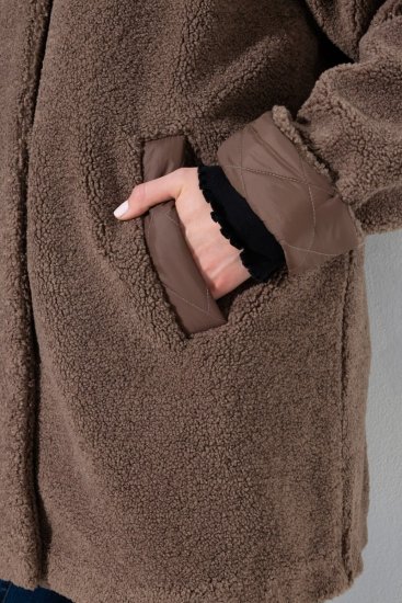 Ulla Popken 851809 Teddy jakna Svijetlosmeđa - Jakne - Jakne za žene velikih veličina