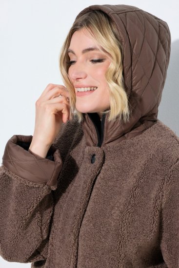 Ulla Popken 851809 Teddy jakna Svijetlosmeđa - Jakne - Jakne za žene velikih veličina