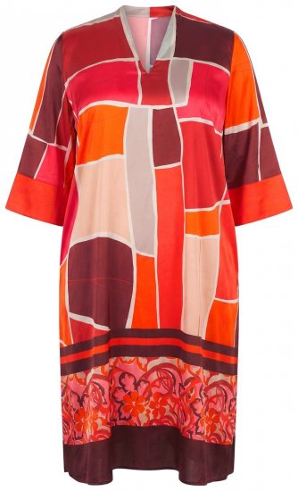 Ulla Popken 852024 Midi haljina A-kroja s 3/4 rukavima Ružičasta - Midi haljine - Ženske midi haljine plus size