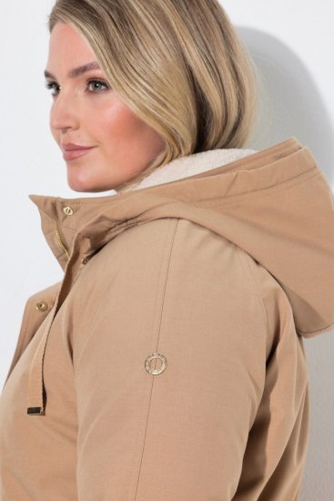 Ulla Popken 852028 Parka Bež - Kaputi - Ženski kaputi velikih veličina