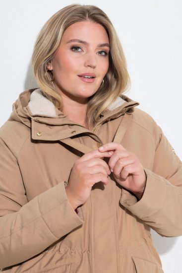 Ulla Popken 852028 Parka Bež - Kaputi - Ženski kaputi velikih veličina
