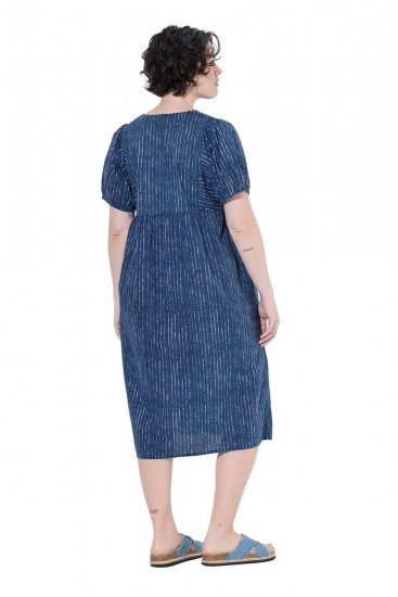 Ulla Popken 852214 Prugasta midi haljina Tamnoplava - Midi haljine - Ženske midi haljine plus size
