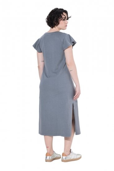 Ulla Popken 852218 Midi haljina kratkih rukava Siva - Midi haljine - Ženske midi haljine plus size