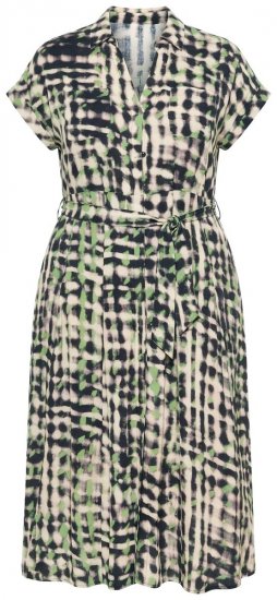 Ulla Popken 852257 Uzorkovana maxi haljina Taupe - Maxi haljine - Duge maxi haljine velikih brojeva