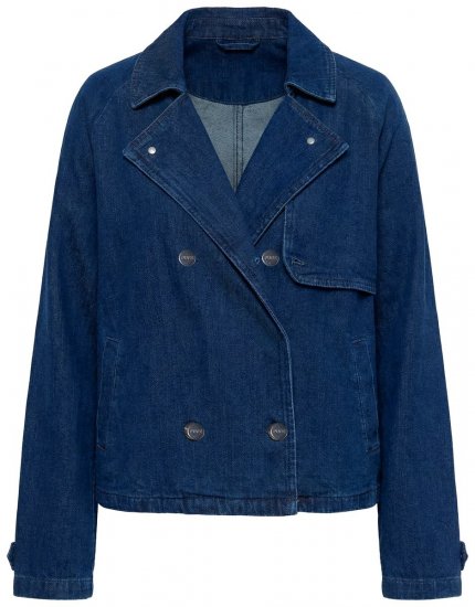 Ulla Popken 852266 Dvoredna traper jakna u stilu trenčkota Denim plava - Jakne - Jakne za žene velikih veličina
