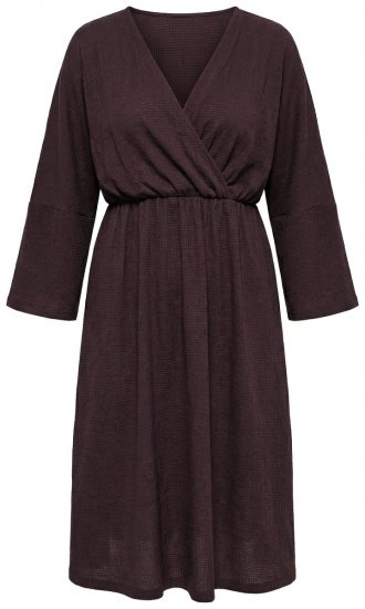 Ulla Popken 852307 Haljina na preklop dugih rukava Mahagonij smeđa - Midi haljine - Ženske midi haljine plus size