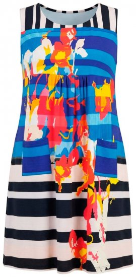 Ulla Popken 852308 Prugasta haljina od jerseya Tamnoplava - Haljine od jerseyja - 
