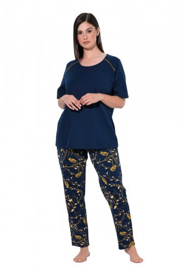 Ulla Popken 852577 Pidžama s uzorkom Tamnoplava - Pidžame/Loungewear - 
