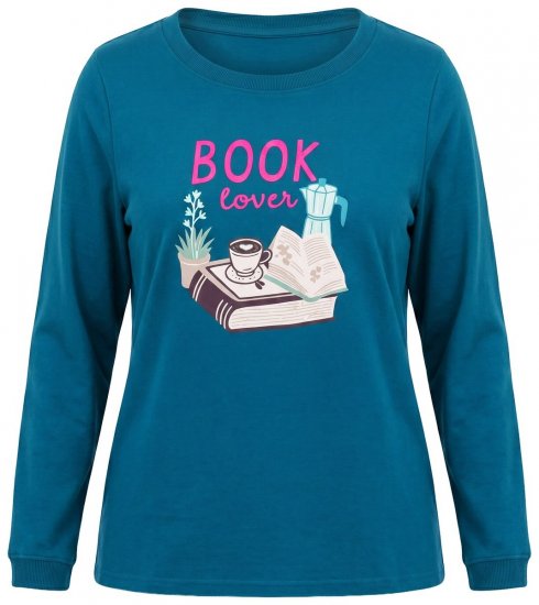 Ulla Popken 852710 Kućni pulover dugih rukava Petrolej - Pidžame/Loungewear - 