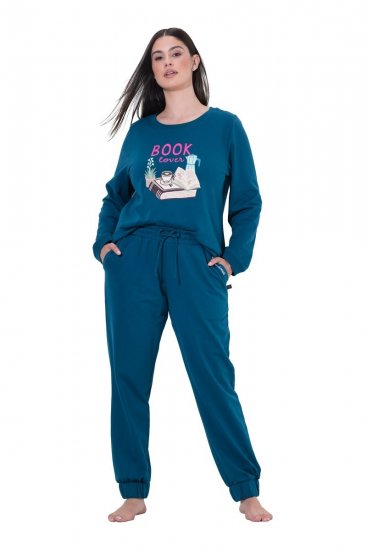 Ulla Popken 852725 Kućne hlače Petrolej - Pidžame/Loungewear - 
