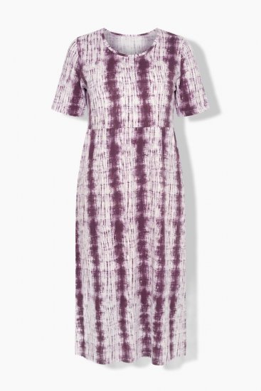 Ulla Popken 852854 Prugasta midi haljina Smeđa - Midi haljine - Ženske midi haljine plus size