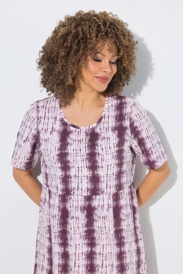Ulla Popken 852854 Prugasta midi haljina Smeđa - Midi haljine - Ženske midi haljine plus size