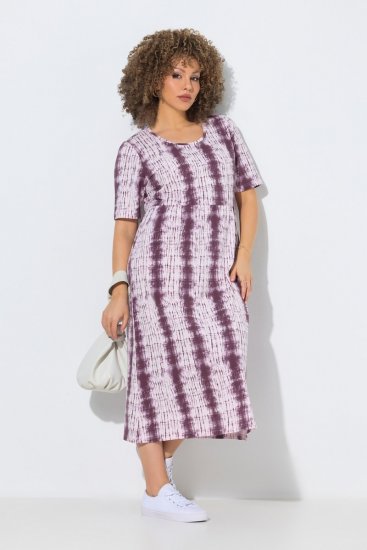 Ulla Popken 852854 Prugasta midi haljina Smeđa - Midi haljine - Ženske midi haljine plus size