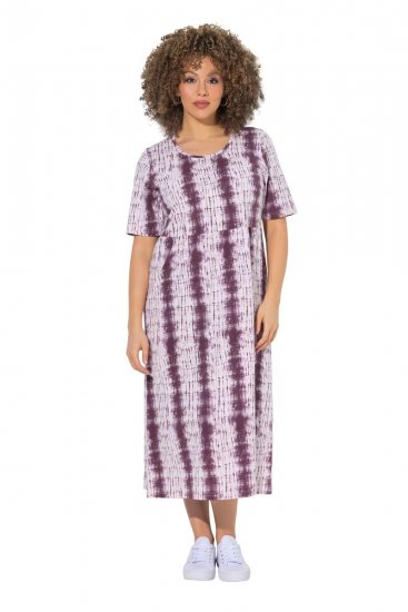 Ulla Popken 852854 Prugasta midi haljina Smeđa - Midi haljine - Ženske midi haljine plus size