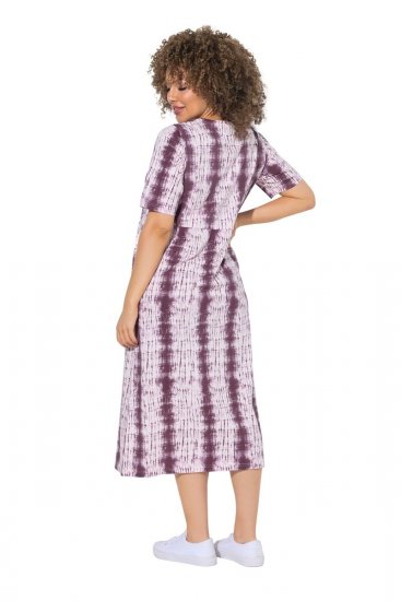 Ulla Popken 852854 Prugasta midi haljina Smeđa - Midi haljine - Ženske midi haljine plus size