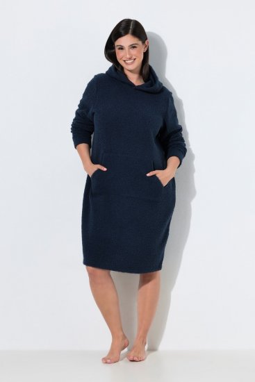 Ulla Popken 853353 Kućna haljina s kapuljačom Tamnoplava - Pidžame/Loungewear - 