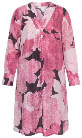 Ulla Popken 853426 Cvjetna haljina Boja šljive - Midi haljine - Ženske midi haljine plus size