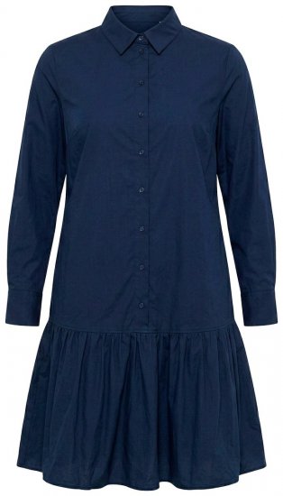 Ulla Popken 853457 Haljina dugih rukava Tamnoplava - Midi haljine - Ženske midi haljine plus size