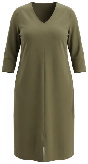 Ulla Popken 853510 Midi haljina s džepovima Kaki - Midi haljine - Ženske midi haljine plus size