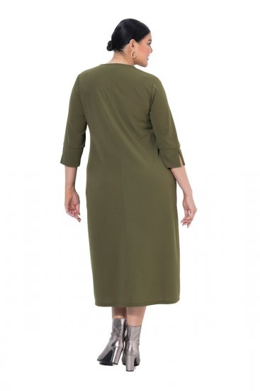 Ulla Popken 853510 Midi haljina s džepovima Kaki - Midi haljine - Ženske midi haljine plus size
