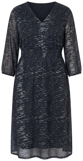 Ulla Popken 853620 Midi haljina sa životinjskim uzorkom s 3/4 rukavima Crna - Midi haljine - Ženske midi haljine plus size