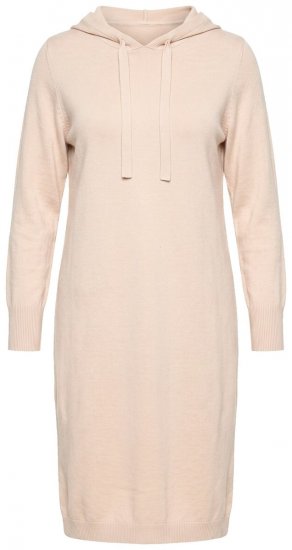 Ulla Popken 853669 Pletena haljina dugih rukava s kapuljačom Bež - Midi haljine - Ženske midi haljine plus size