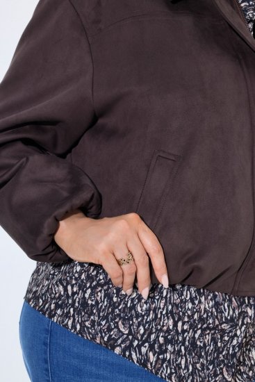 Ulla Popken 853792 Jakna od umjetnog brušenog materijala Smeđa - Jakne - Jakne za žene velikih veličina