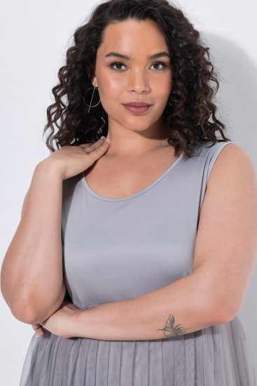 Ulla Popken 853879 Midi haljina A-kroja Siva - Midi haljine - Ženske midi haljine plus size