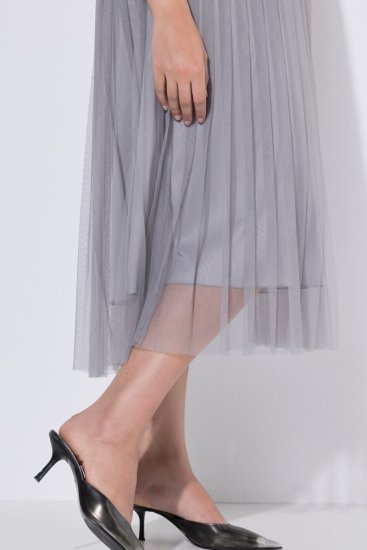 Ulla Popken 853879 Midi haljina A-kroja Siva - Midi haljine - Ženske midi haljine plus size