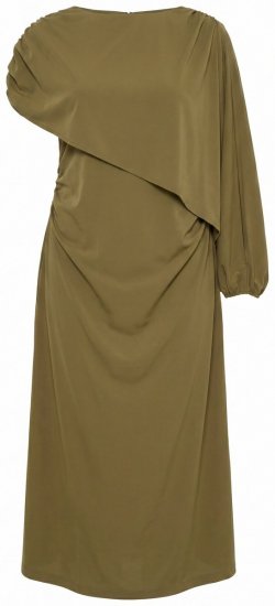 Ulla Popken 854048 Maxi haljina dugih rukava Maslinasta - Maxi haljine - Duge maxi haljine velikih brojeva