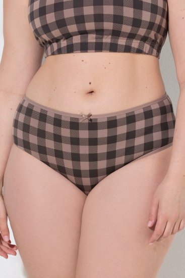 Ulla Popken 854114 Karirane gaćice 5 kom Taupe - Gaćice - 
