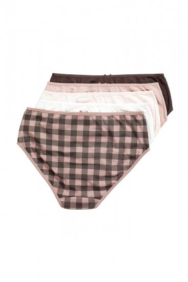 Ulla Popken 854114 Karirane gaćice 5 kom Taupe - Gaćice - 