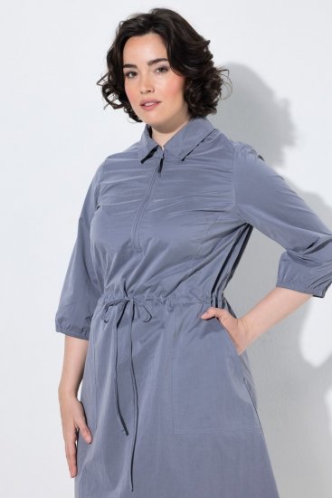 Ulla Popken 854413 Midi haljina s vezicom Siva - Midi haljine - Ženske midi haljine plus size