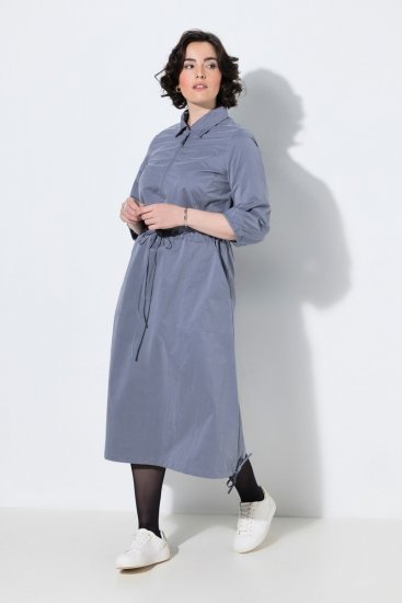 Ulla Popken 854413 Midi haljina s vezicom Siva - Midi haljine - Ženske midi haljine plus size