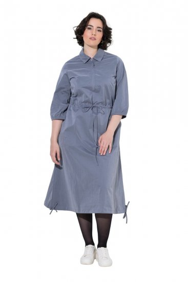 Ulla Popken 854413 Midi haljina s vezicom Siva - Midi haljine - Ženske midi haljine plus size