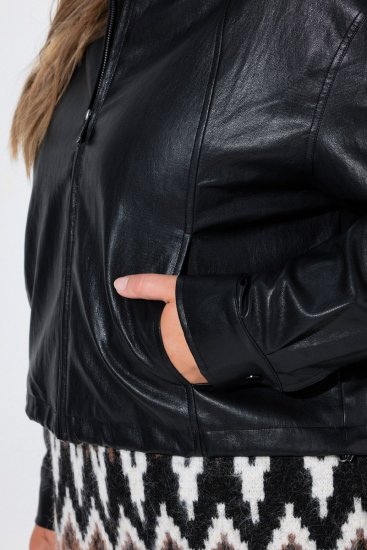 Ulla Popken 854795 Biker jakna od umjetne kože Crna - Jakne - Jakne za žene velikih veličina