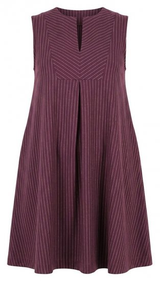 Ulla Popken 854988 Prugasta haljina Vinsko crvena - Midi haljine - Ženske midi haljine plus size
