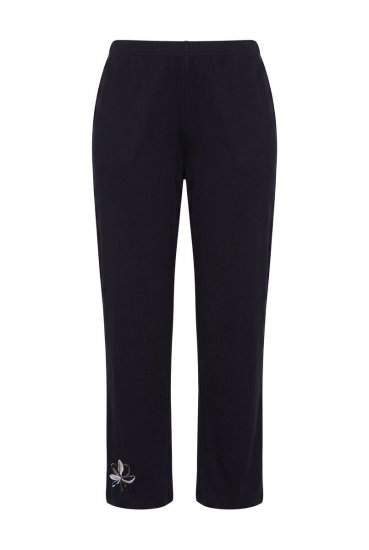Ulla Popken 856134 Pidžama s cvjetnim uzorkom Crna - Pidžame/Loungewear - 