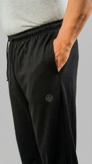 20 Nodi Grecale Stretch Fleece Cotton Sports Pants with Enzyme and Soft Touch Treatment Black - Sportske hlače & kratke - Muške Trenirke Veliki Brojevi