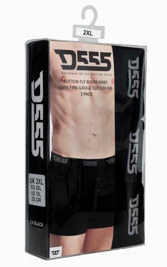 D555 Driver Boxershorts 3-pack Black - Donje rublje & kupaće hlače - muške donje rublje veliki brojevi