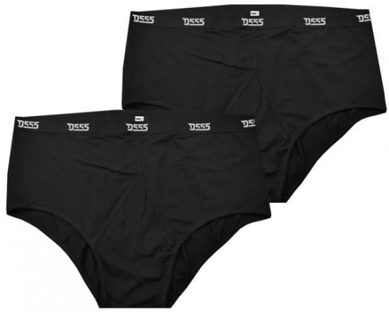 D555 Thompson Briefs Underwear 2-pack Black - Donje rublje & kupaće hlače - muške donje rublje veliki brojevi